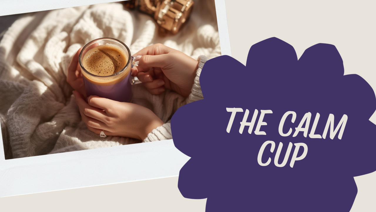 Hands cradling a warm lavender color-shifting coffee in soft morning light — the best coffee for anxiety