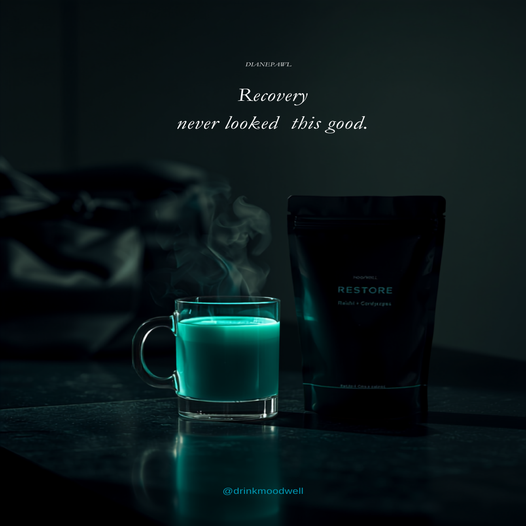 RESTORE mushroom coffee lifestyle — recovery never looked this good