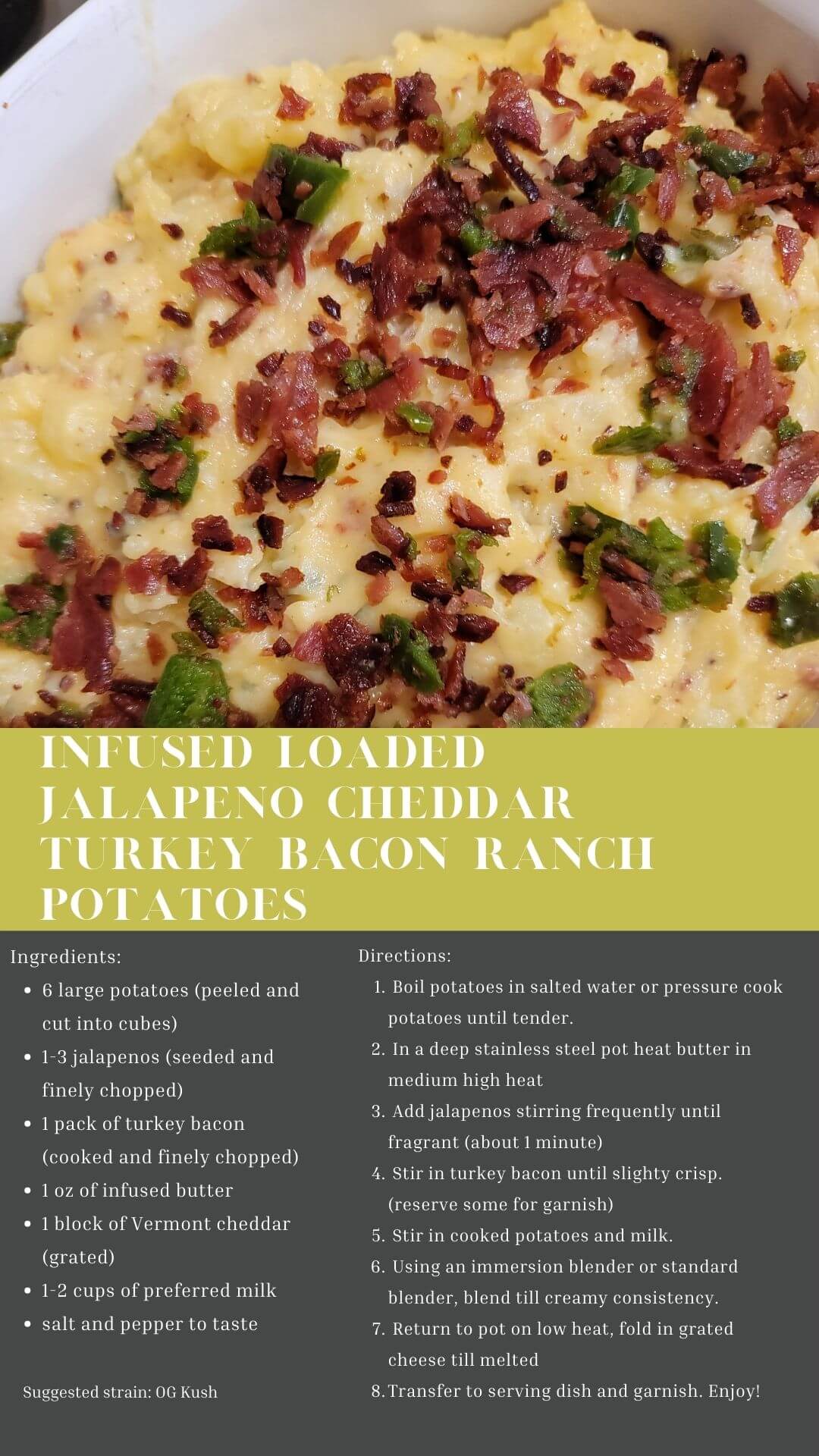 infused loaded jalapeno cheddar turkey bacon ranch potatoes recipe
